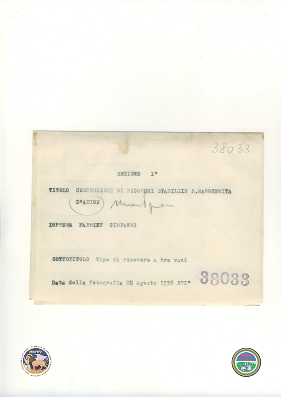 1938 08 28 Santa Margherita d&#039;Adige COSTRUZIONE RICOVERI id_38033 2 retro